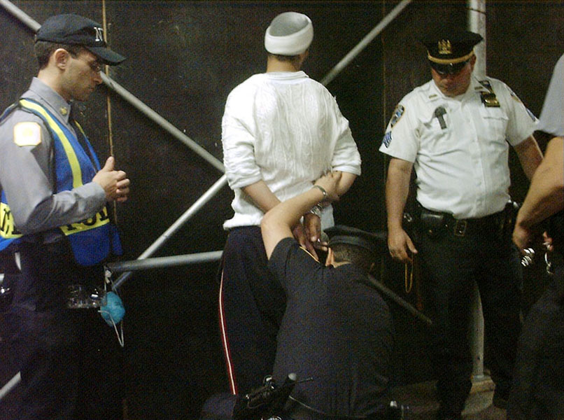 perp apprehended on 8th Avenue in New York City, 9/12/01